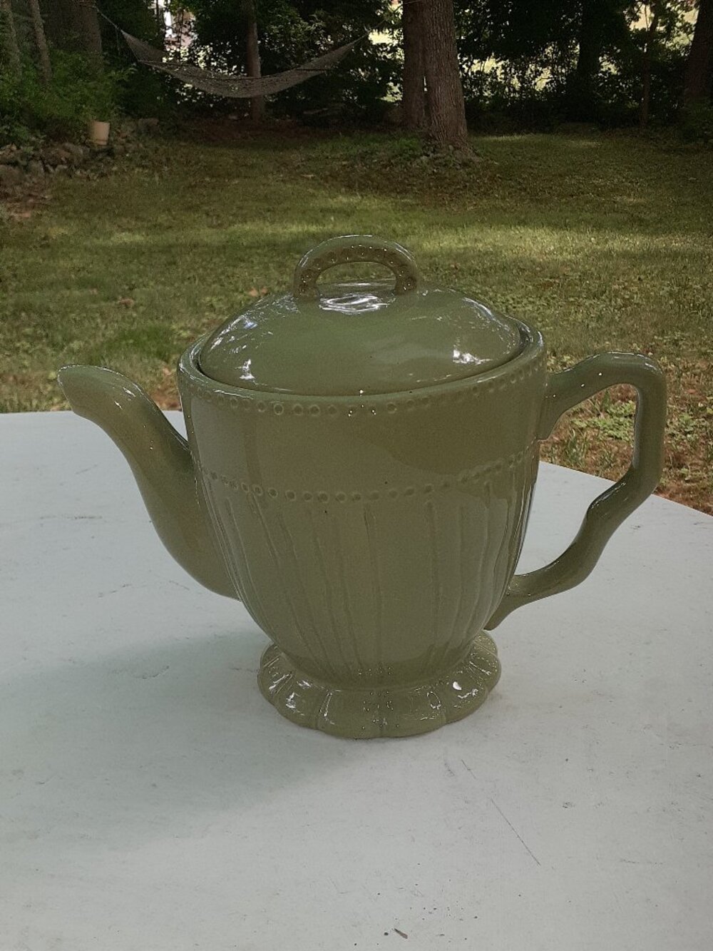 Roscher "Enchanted Lines" Teapot with Lid Green